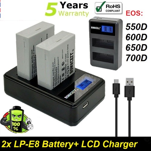 Batteria 1800mah per canon - 2x,